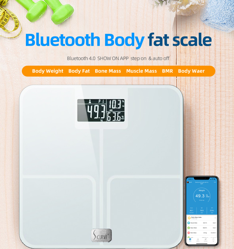 ody Fat Percentage Tracker со шкалой приложения для смартфона